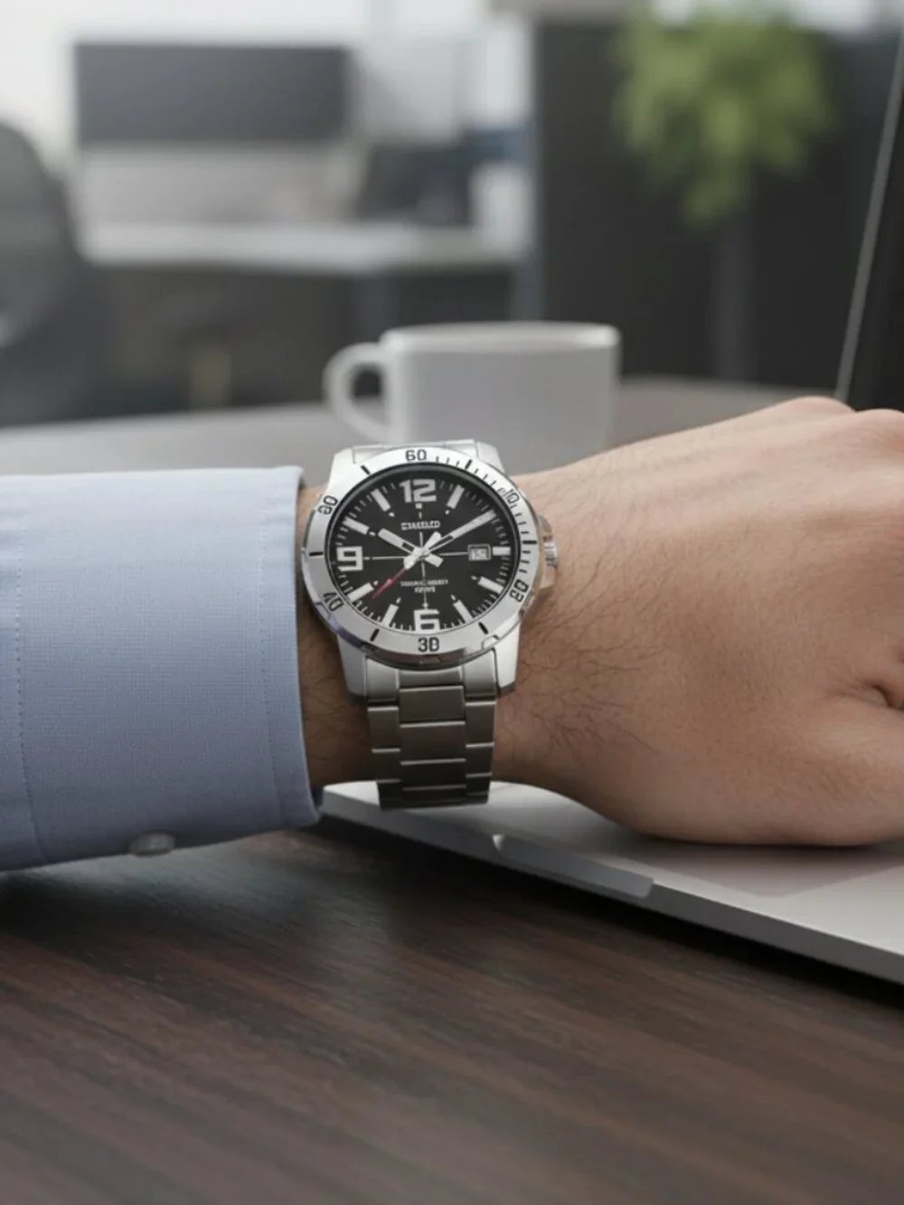 Watch for Men Enticer Stainless Steel Black Dial Casual Analog 50M Water Resist